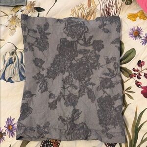 Free People Gray Floral Tube Top